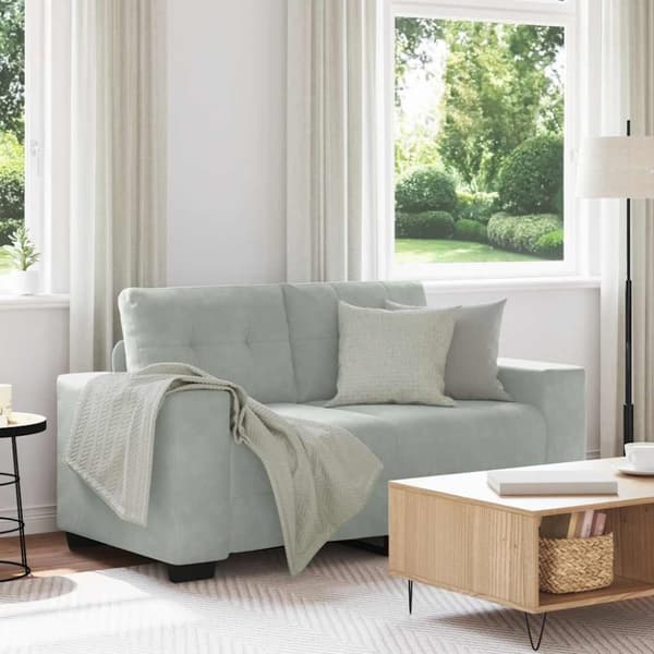 Loveseat soffa ljusgrå 120 cm sammet
