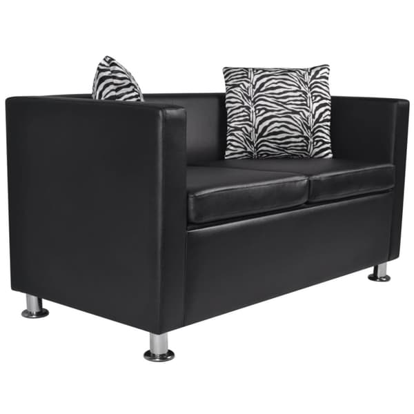 Soffa 2-sits konstläder svart
