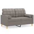 Miniatyrbild 2 av 2: 2-sits soffa med prydnadskuddar taupe 120 cm tyg