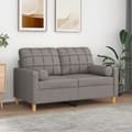 Miniatyrbild 1 av 2: 2-sits soffa med prydnadskuddar taupe 120 cm tyg