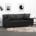 Miniatyrbild 1 av 2: 2-sits soffa med prydnadskuddar svart 140 cm konstläder
