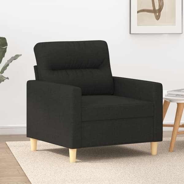 Fåtölj svart 60 cm tyg