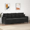 Miniatyrbild 1 av 2: 3-sitssoffa svart 180 cm sammet