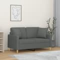 Miniatyrbild 1 av 2: 2-sits soffa med prydnadskuddar mörkgrå 120 cm tyg