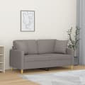 Miniatyrbild 1 av 2: 2-sits soffa med prydnadskuddar taupe 140 cm tyg