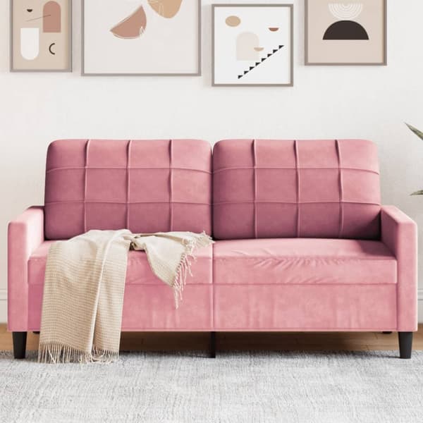 Soffa 2-sits rosa 140 cm sammet