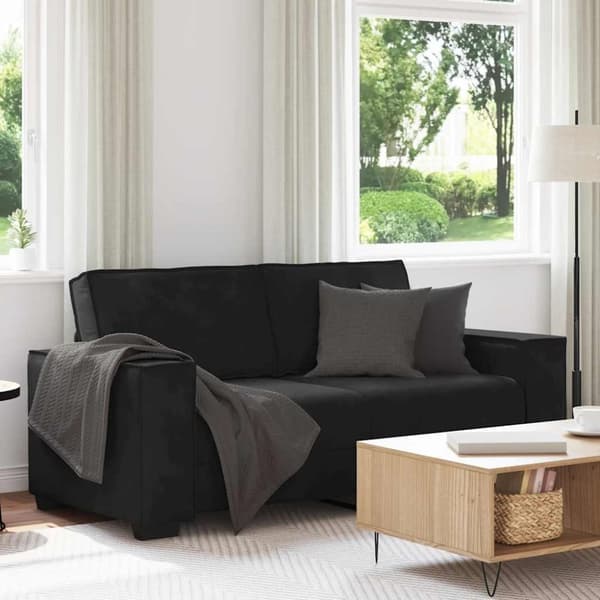 Soffa 2-sits svart 140 cm sammet
