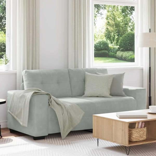 Loveseat soffa ljusgrå 140 cm sammet