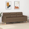 Miniatyrbild 1 av 2: 3-sitssoffa brun 180 cm tyg