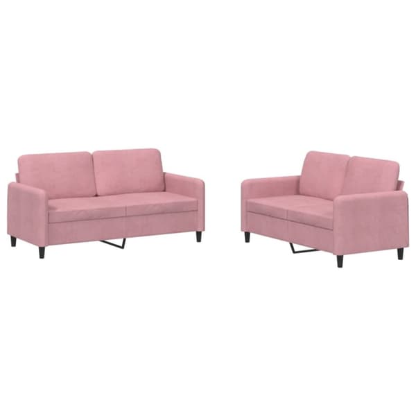 Soffgrupp 2 delar rosa sammet