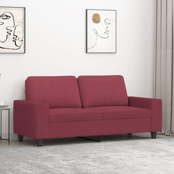 2-sitssoffa vinröd 140 cm tyg