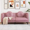 Miniatyrbild 1 av 2: Soffa med kuddar 2-sits rosa sammet