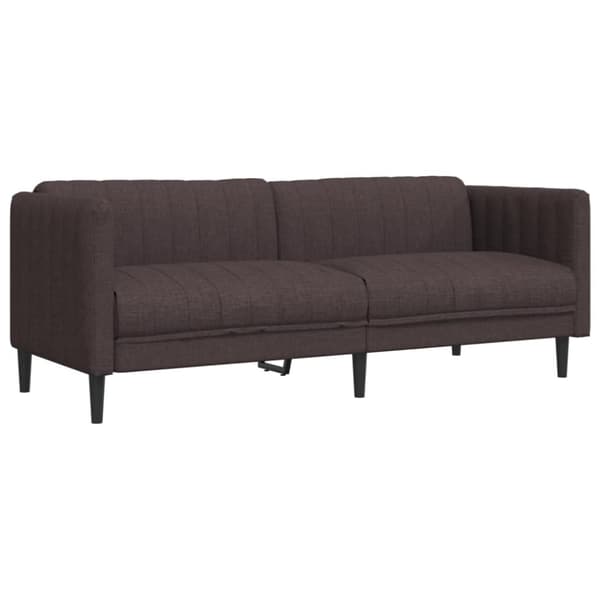 Soffa 3-sits mörkbrun tyg