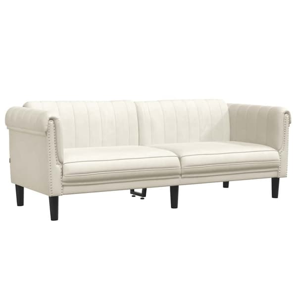 Soffa 3-sits gräddvit sammet