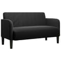 Miniatyrbild 2 av 2: Loveseat soffa svart 109 cm sammet