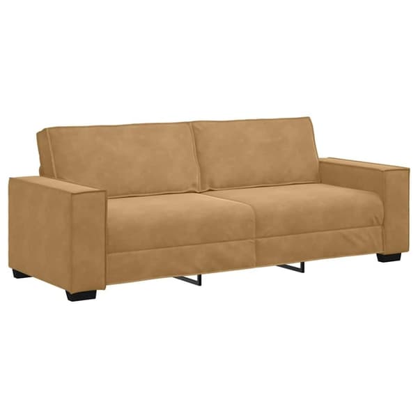 3-sitssoffa brun 180 cm sammet
