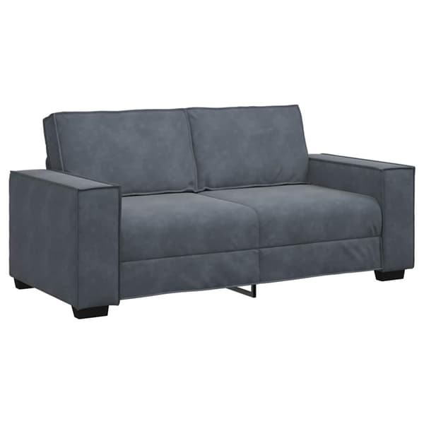 Soffa 2-sits mörkgrå 140 cm sammet