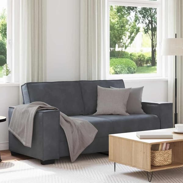 Soffa 2-sits mörkgrå 140 cm sammet