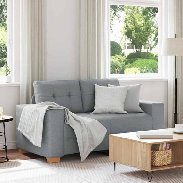 Loveseat soffa ljusgrå 120 cm tyg