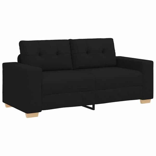 Loveseat soffa svart 140 cm tyg