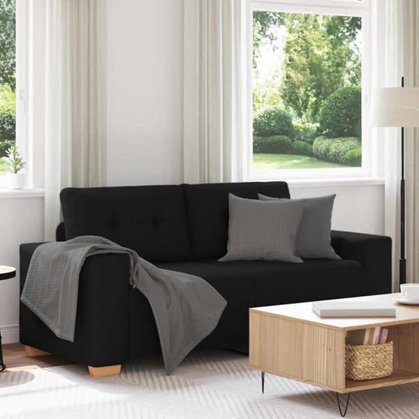 Loveseat soffa svart 140 cm tyg