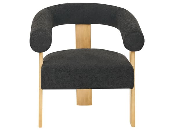 Sofasett Svart og Lysebrun 2 seters Lenestol Boucle Polstring Retro Design Treben Stue