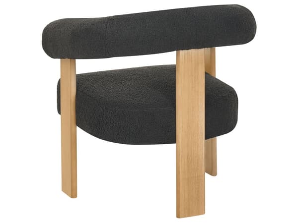Sofasett Svart og Lysebrun 2 seters Lenestol Boucle Polstring Retro Design Treben Stue