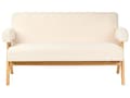 Miniatyrbilde 5 av 11: Sofasett Off-White og Lysebrun 2 Seters Sofa Benk Boucle Polstring Retro Design Treben Stue