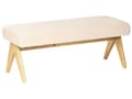 Miniatyrbilde 8 av 11: Sofasett Off-White og Lysebrun 2 Seters Sofa Benk Boucle Polstring Retro Design Treben Stue