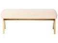 Miniatyrbilde 9 av 11: Sofasett Off-White og Lysebrun 2 Seters Sofa Benk Boucle Polstring Retro Design Treben Stue