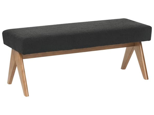 Sofasett Svart og Mørkebrun 2-seters Sofa Benk Benk Boucle Polstring Retro Design Treben Stue