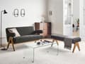 Miniatyrbilde 2 av 11: Sofasett Svart og Mørkebrun 2-seters Sofa Benk Benk Boucle Polstring Retro Design Treben Stue