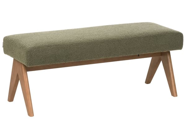 Sofasett Grønn og Mørkebrun 2 seters Sofa Benk Benk Boucle Polstring Retro Design Treben Stue