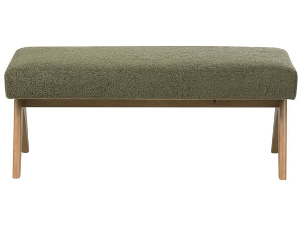 Sofasett Grønn og Mørkebrun 2 seters Sofa Benk Benk Boucle Polstring Retro Design Treben Stue