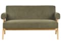 Miniatyrbilde 5 av 11: Sofasett Grønn og Lysebrun 2 seters Sofa Benk Benk Boucle Polstring Retro Design Treben Stue