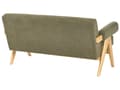 Miniatyrbilde 7 av 11: Sofasett Grønn og Lysebrun 2 seters Sofa Benk Benk Boucle Polstring Retro Design Treben Stue