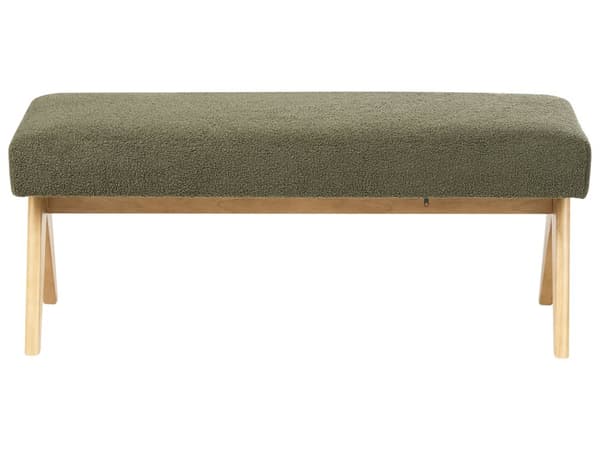 Sofasett Grønn og Lysebrun 2 seters Sofa Benk Benk Boucle Polstring Retro Design Treben Stue