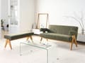 Miniatyrbilde 2 av 11: Sofasett Grønn og Lysebrun 2 seters Sofa Benk Benk Boucle Polstring Retro Design Treben Stue