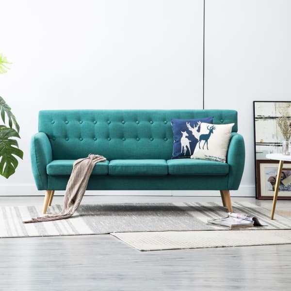 3-sitssoffa med tygklädsel 172x70x82 cm grön
