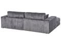 Miniatyrbilde 7 av 11: Høyre 3-seters Hjørnesofa i Grå Kordfløyel Polstret Skinnarmlener Ekstra Puter Minimalistisk Moderne Stil