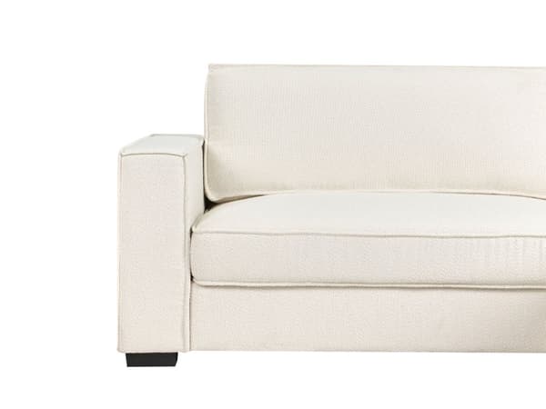 Venstre Hjørnesofa Off-White Boucle Polyester Polstret 2 Seter L-formet med Puter Moderne Stil Stue