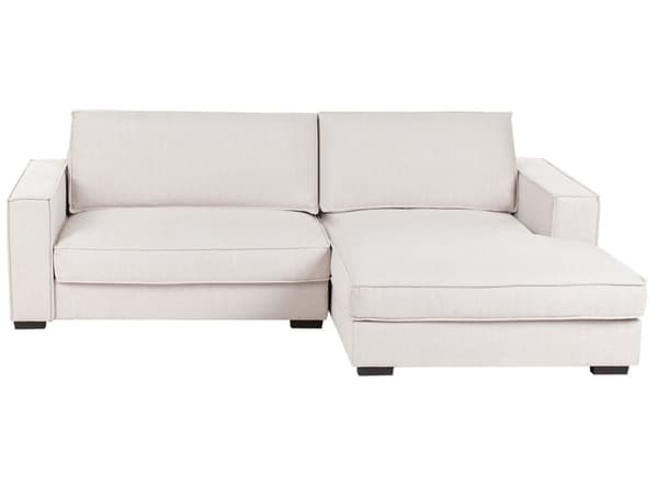 Venstre Hjørnesofa Lys Beige Stoff Polyester Polstret 2 Seter L-formet med Puter Moderne Stil Stue