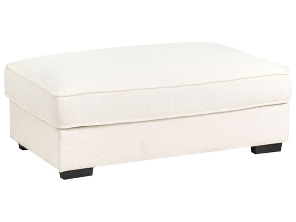 Venstre Hjørnesofa med Ottoman Off-White Boucle Polstring 3 Seter L-formet med Puter Stue i Moderne Stil