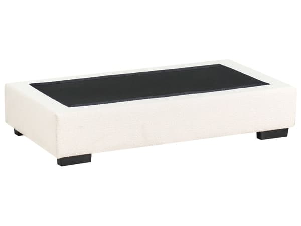 Venstre Hjørnesofa med Ottoman Off-White Boucle Polstring 3 Seter L-formet med Puter Stue i Moderne Stil