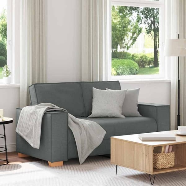 2-sitssoffa mörkgrå 120 cm tyg