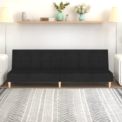 Bäddsoffa 2-sits svart tyg