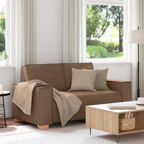 2-sitssoffa brun 120 cm tyg