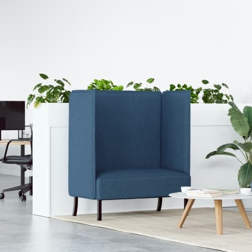 Hög Rygg Soffa Blå 109x56x121 cm Tyg