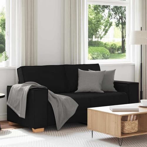 2-sitssoffa svart 140 cm tyg