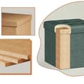 Miniatyrbillede 2 af 4: Rootz 30 cm sæde med opbevaring - sammenfoldelig sædebryst - opbevaringsboks - 22L kapacitet - 30 x 30 x 30 cm - grønt linnimitetsstof